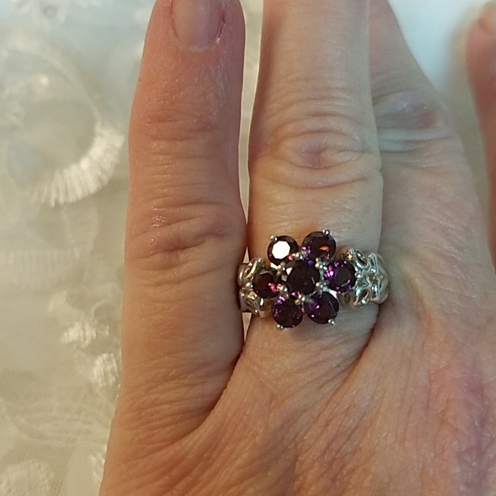 Sterling Silver Rhodolite Garnet Ring